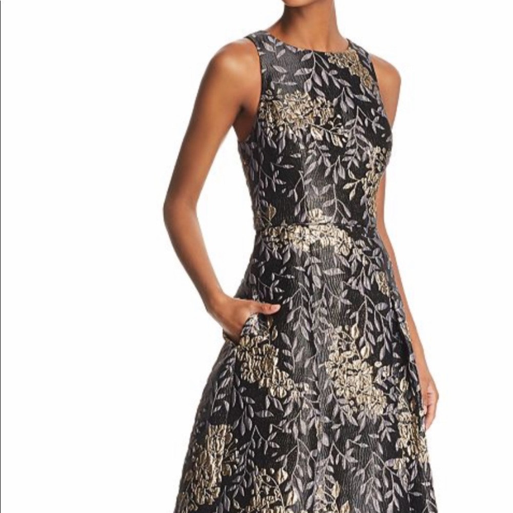 Aidan Mattox Floral Jacquard Ball Gown